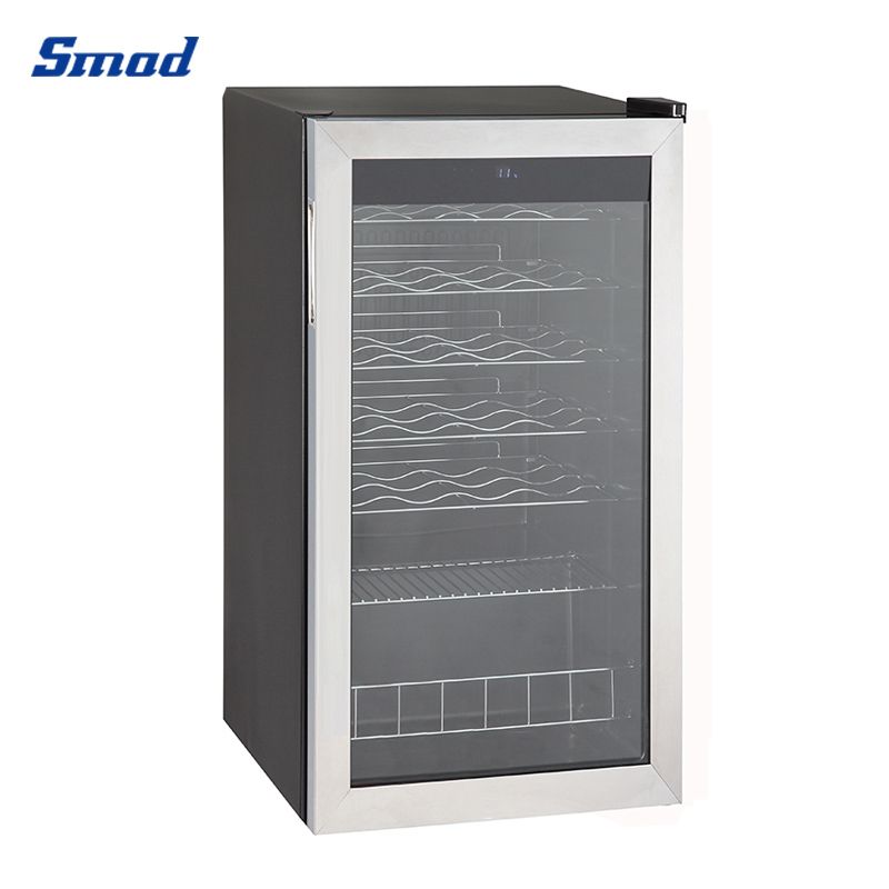 
Smad 20 Bottle Portable Countertop Wine Cooler Cabinet with Tempered mirror glass door