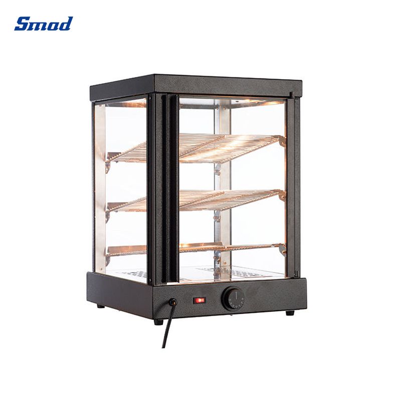 Smad 59L Mini 4-Sided Glass Hot Food Display Warmer