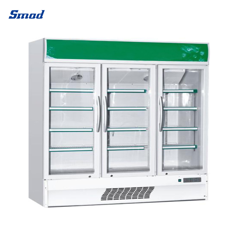 
Smad Double Door Glass Display Fridge with 4 wheels