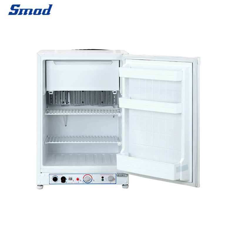 
Smad 3.5 Cu. Ft. White Gas/12V/Propane 3 Way Refrigerator with Stainless steel door