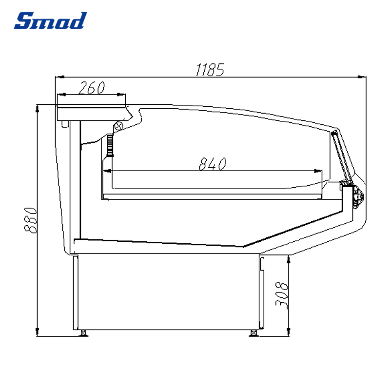 
Smad Supermarket 221L Fresh Meat Open Display Chiller Huayi MP14RB Compressor