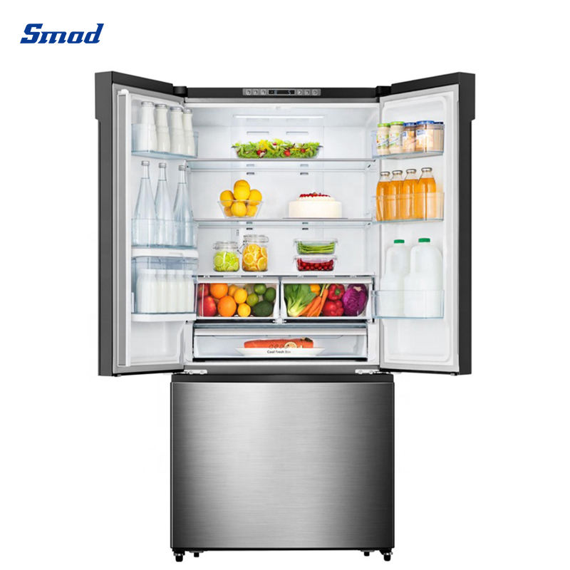 
Smad 596L Stainless Steel 3 Door French Door Refrigerator with Water dispenser