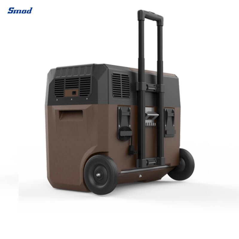 
New Design 1.8 Cu. Ft. DC Compressor Portable Cooler Box for Car with Telescopic handle and wheels