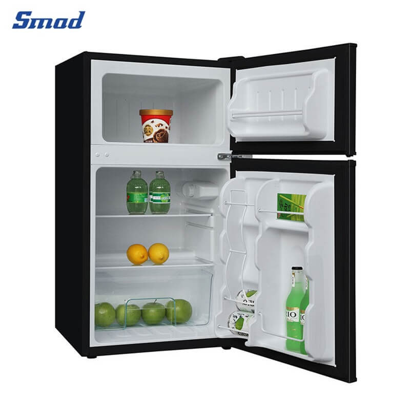 Smad 132L/225L Black Double Door Fridge Freezer with 5 level temerature control