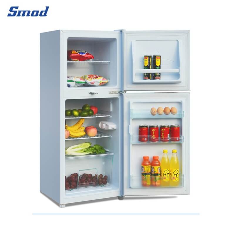 
Smad 132L/225L Black Double Door Fridge Freezer with Manual Defrosting