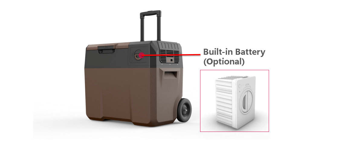 Smad 2022 New Design 50L 12/24V Compressor Cooler Box with Optional Built-in Battery