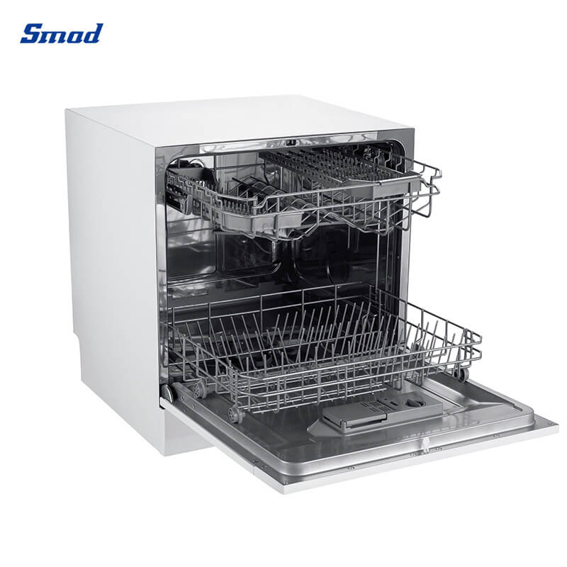 
Smad 8 Sets Portable Countertop Dishwasher with Button Control