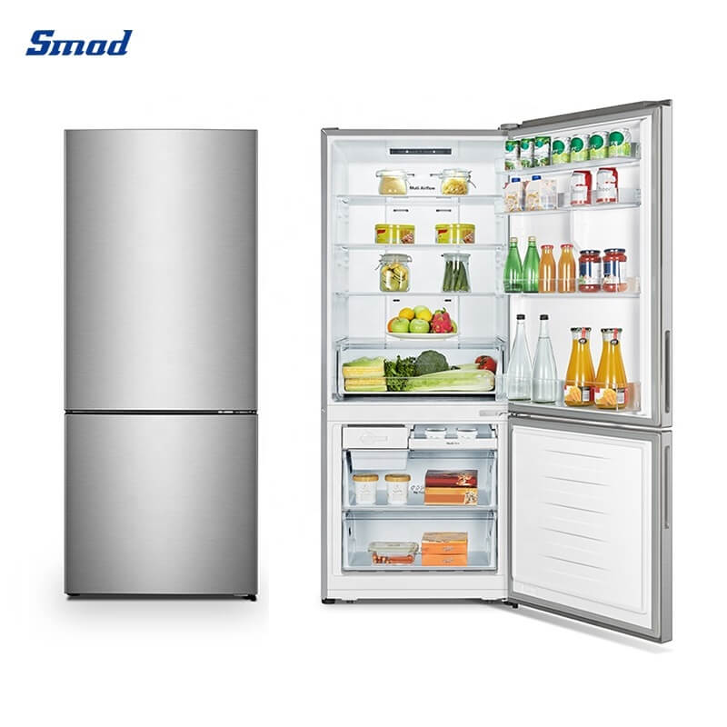 
Smad Black Bottom Freezer Fridge with with Soft led lighting