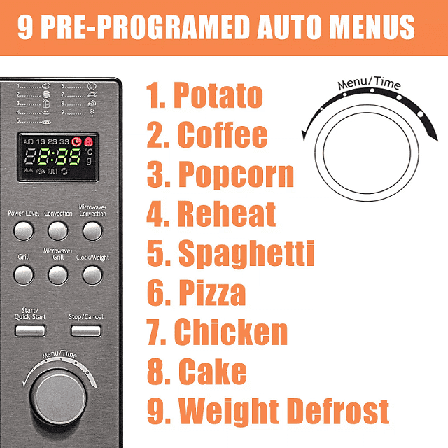 Smad 20 Litre Convection & Grill Microwave with 9 Pre-programed Auto Menus