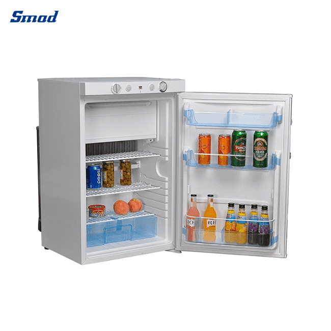 
Smad 100L White Gas/AC/DC 3 Way Fridge with Crisper Drawer