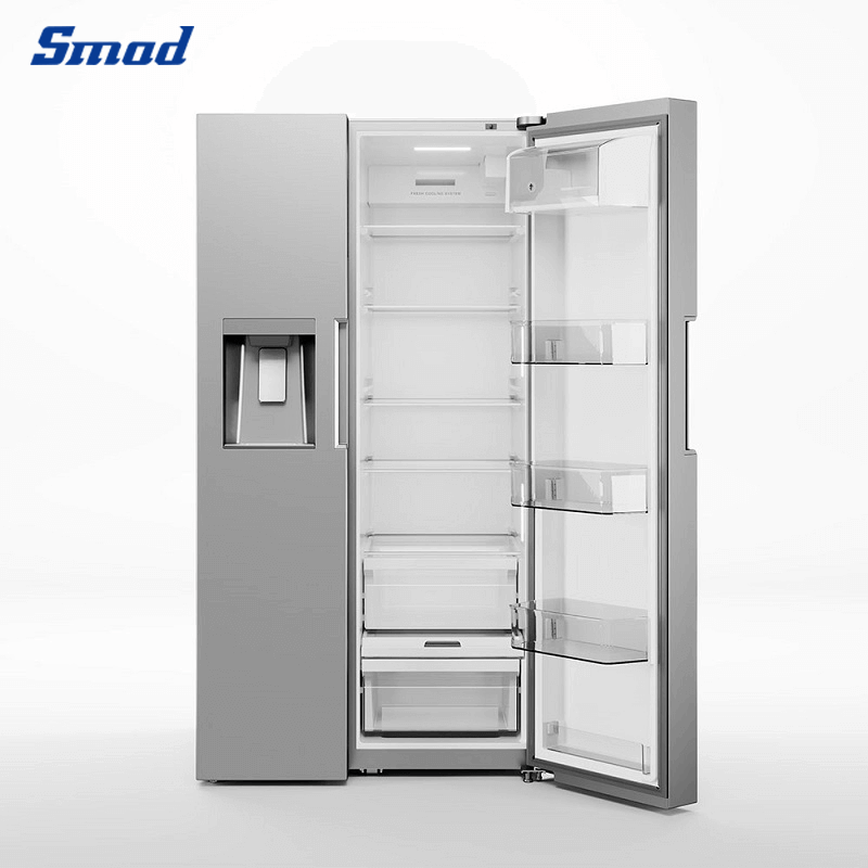 
Smad 745L Silver American Style Fridge Freezer with Dual Humidity-controlled crisper