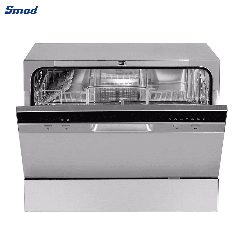 
Smad 6 Sets Compact Countertop Dishwasher Machine with Child Safety Lock