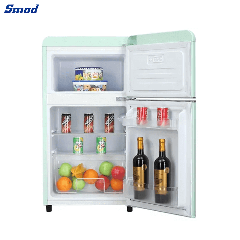 
Smad 88/138L Green Mini Retro Fridge Freezer with Crystal crisper