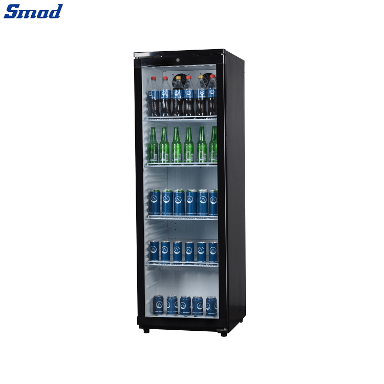 
Smad Glass Door Beverage Cooler Fridge with interior LED illumination