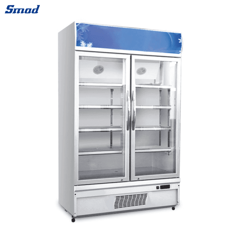 Smad Double Door Glass Display Fridge with Inner LED lighting